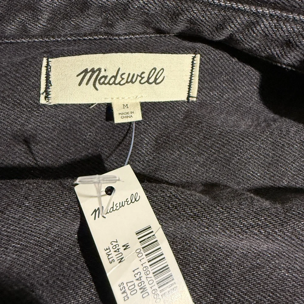 Madewell NWT Popover Mini Dress: Airy Denim Edition Faded Black Medium - Picture 3 of 7